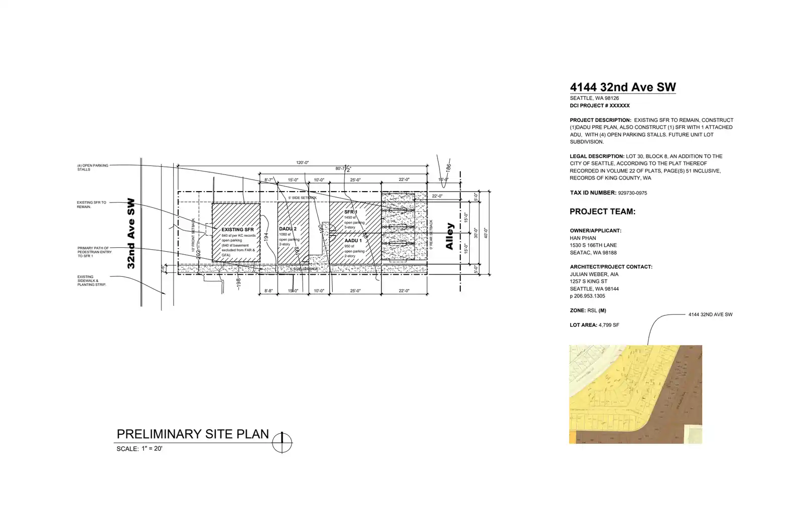 Site plan for 4144 32nd Ave SW