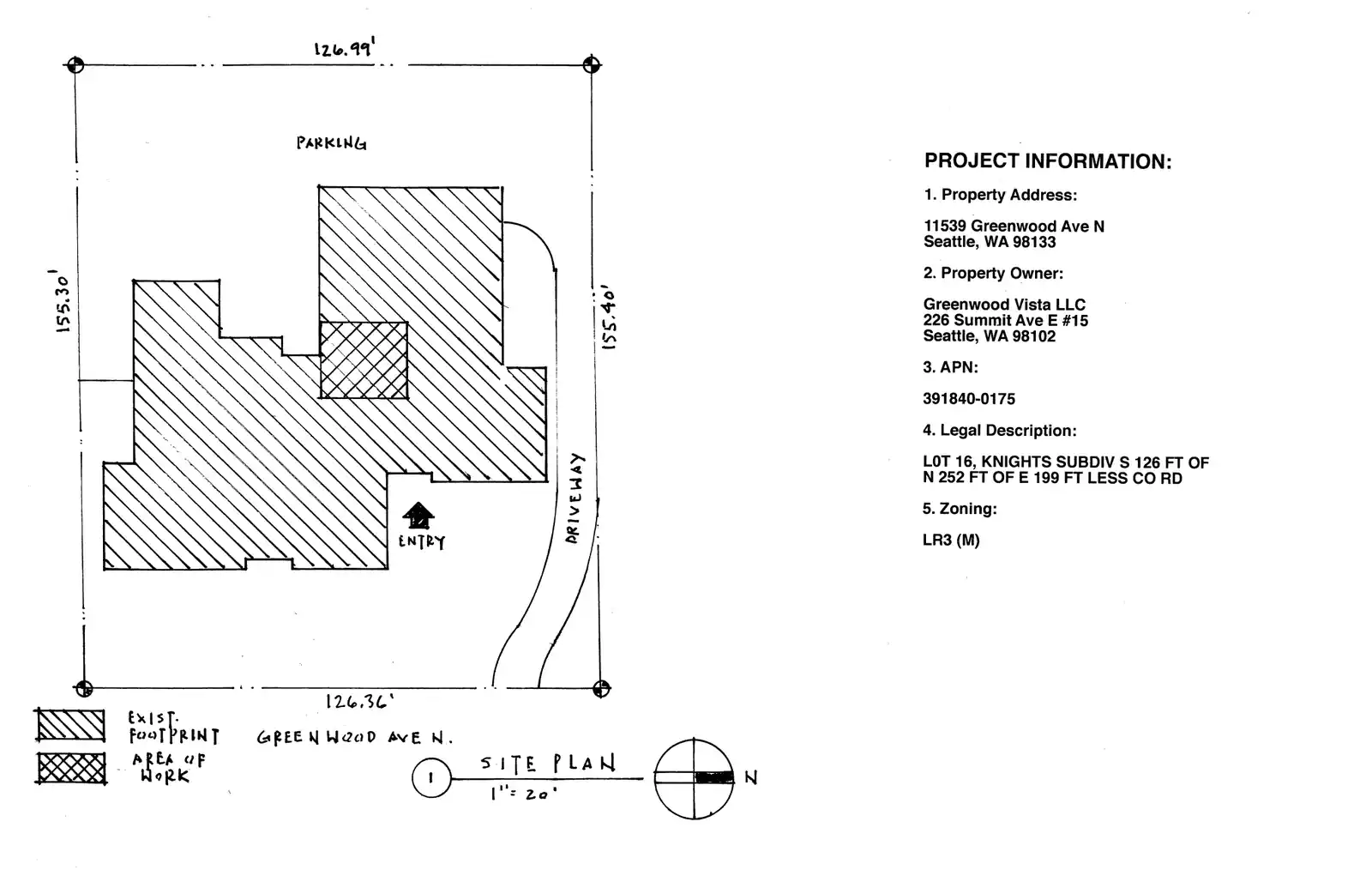 Site plan for 11539 Greenwood Ave N