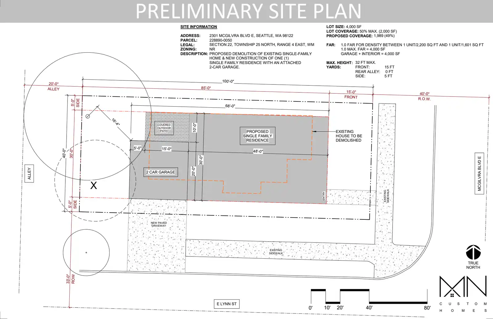 Site plan for 2301 Mcgilvra Blvd E