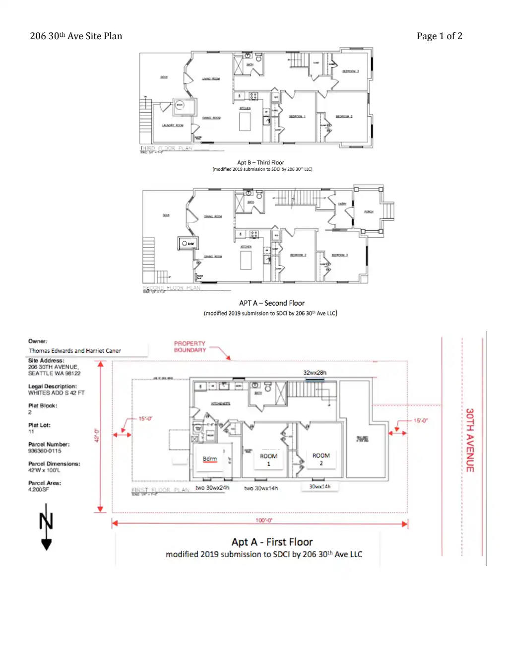 Site plan for 206 30th Ave