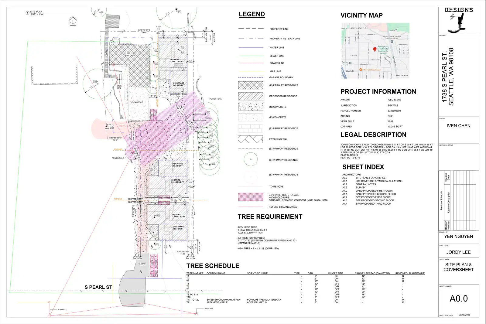 Site plan for 1738 S Pearl St