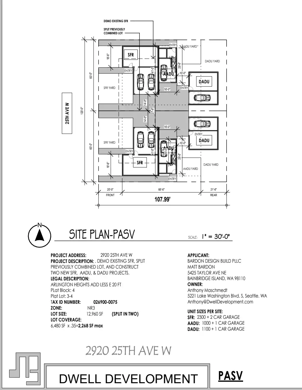 Site plan for 2920 25th Ave W