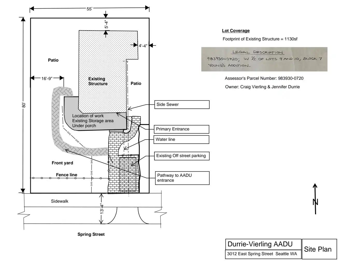 Site plan for 3012 E Spring St