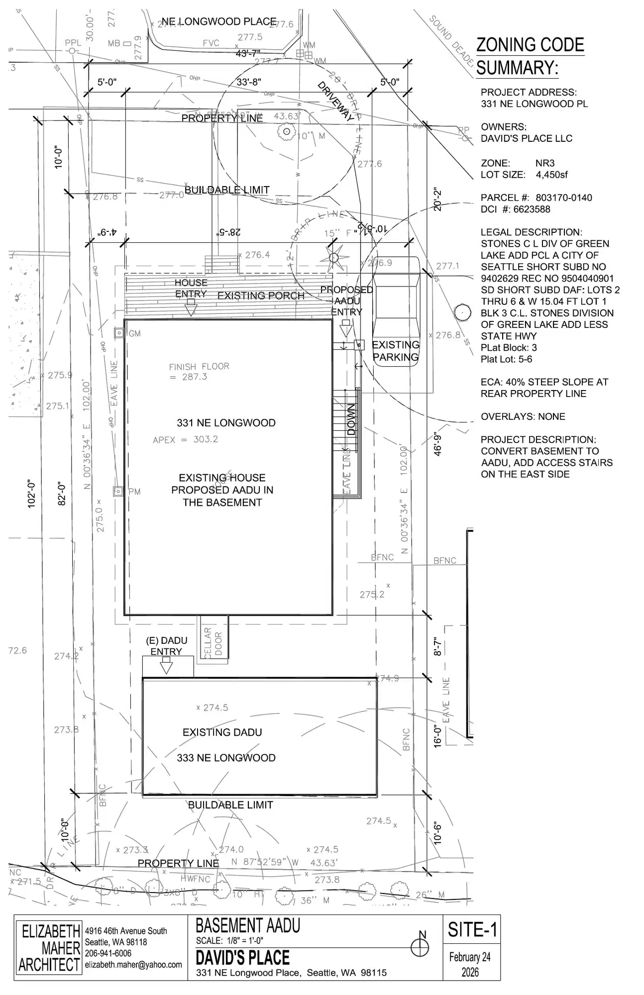 Site plan for 331 NE Longwood Pl