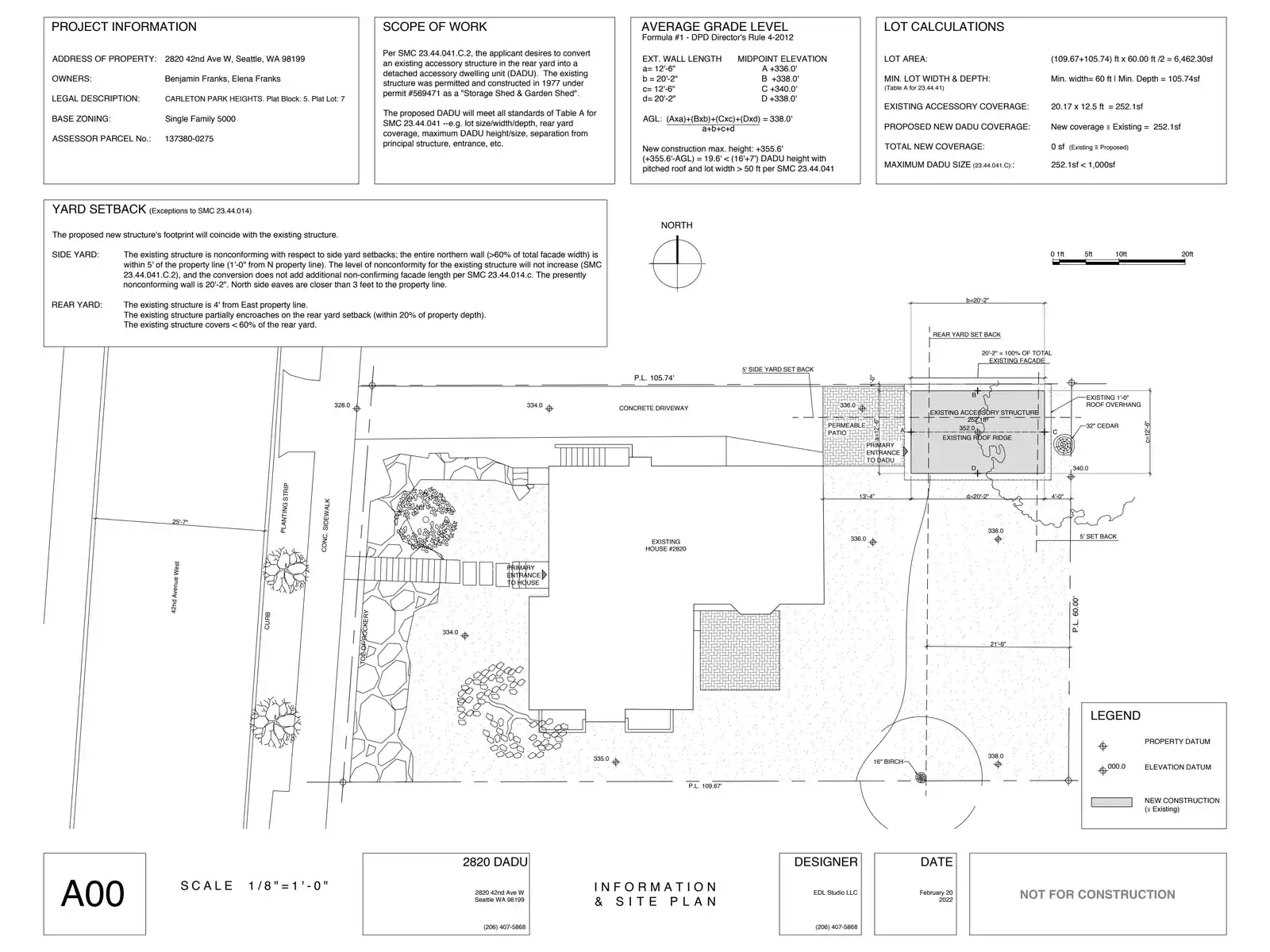 Site plan for 2820 42nd Ave W