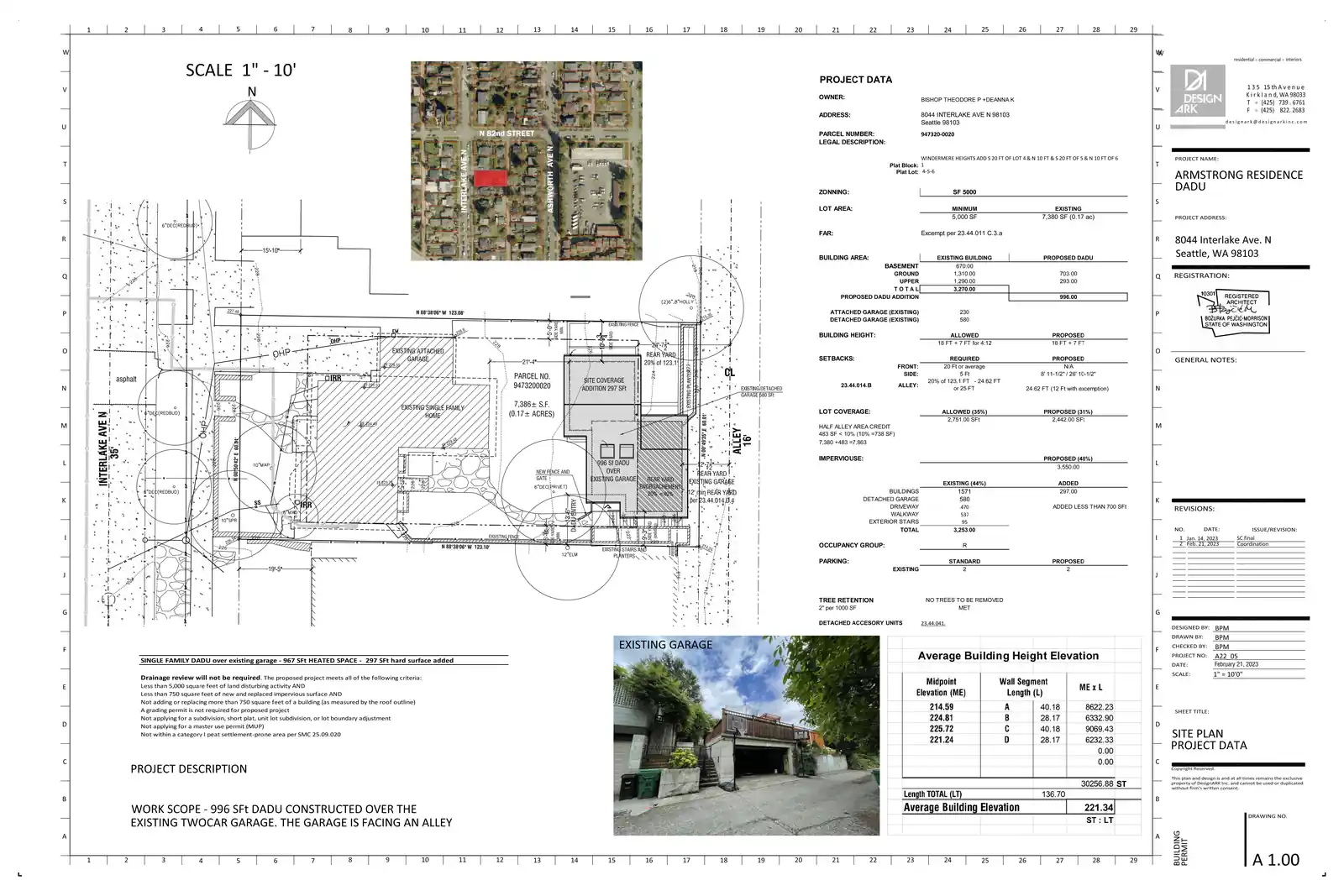 Site plan for 8046 Interlake Ave N