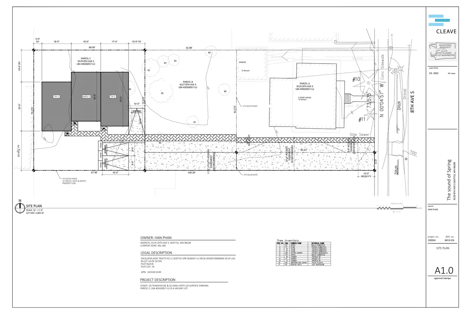 Site plan for 9129 8th Ave S