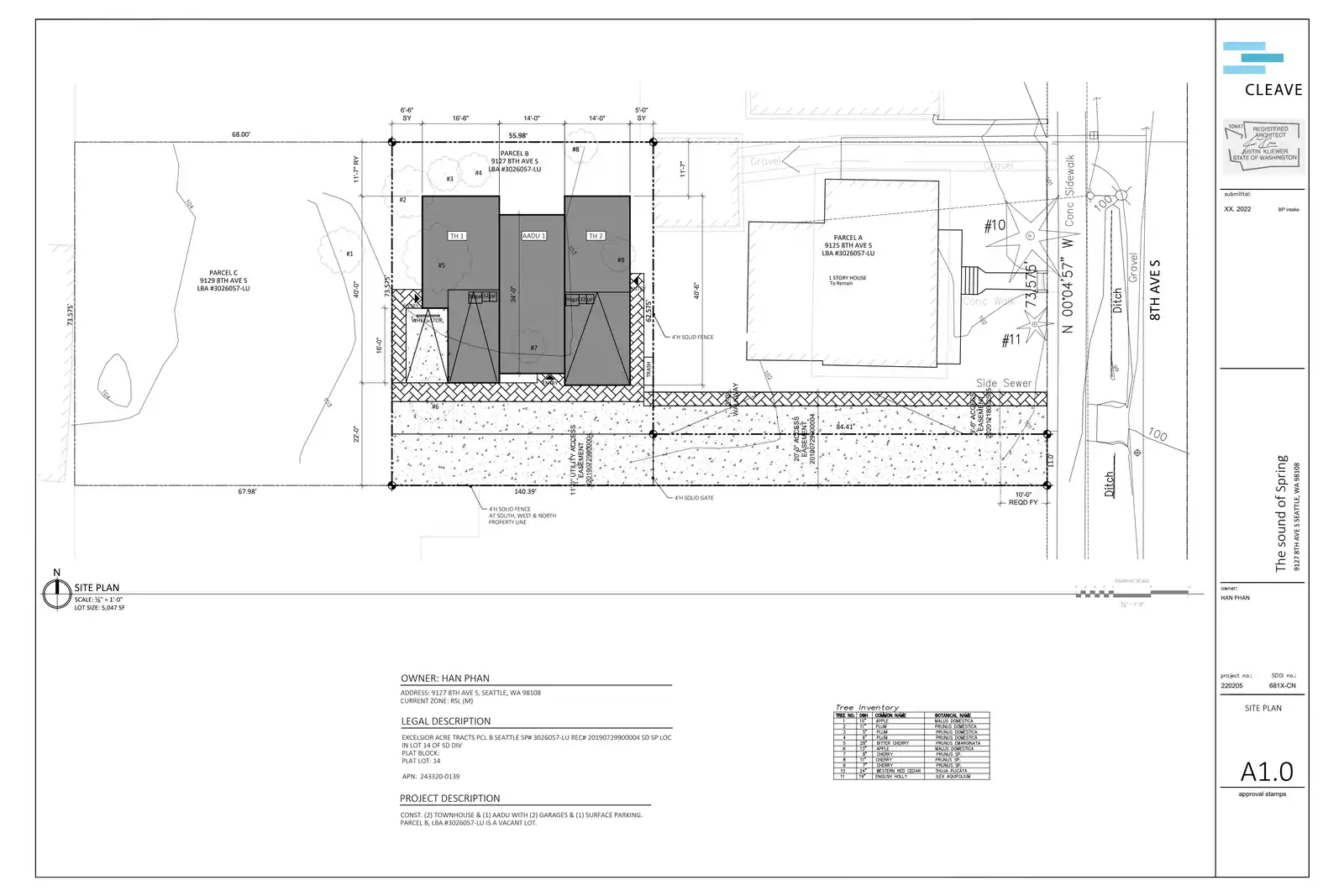 Site plan for 9127 8th Ave S