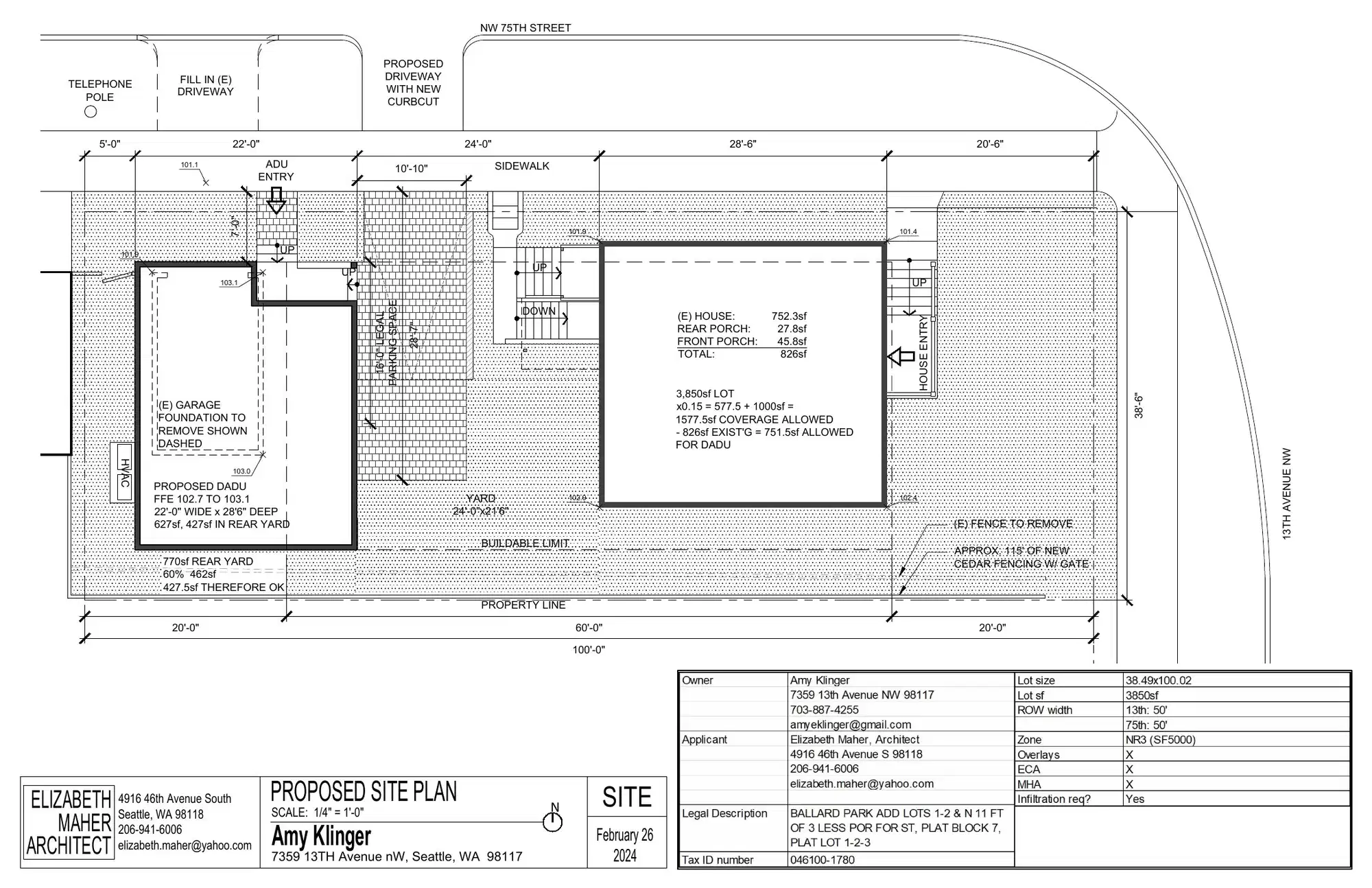 Site plan for 1307 NW 75th St