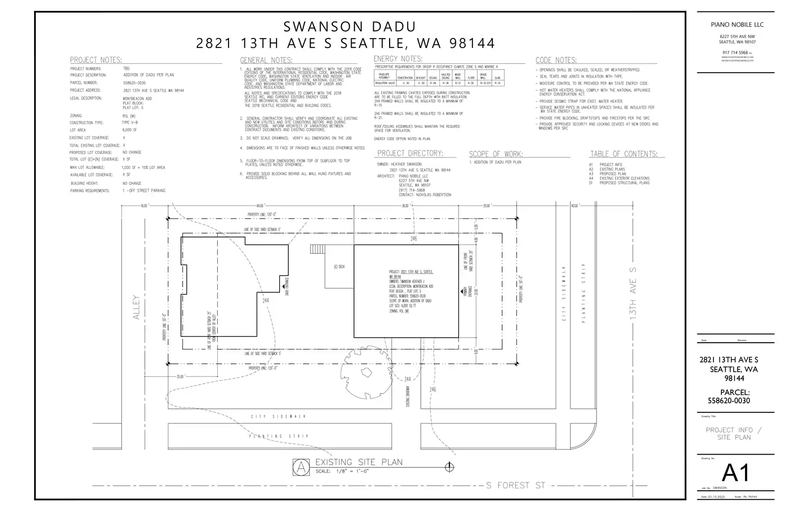 Site plan for 1210 S Forest St