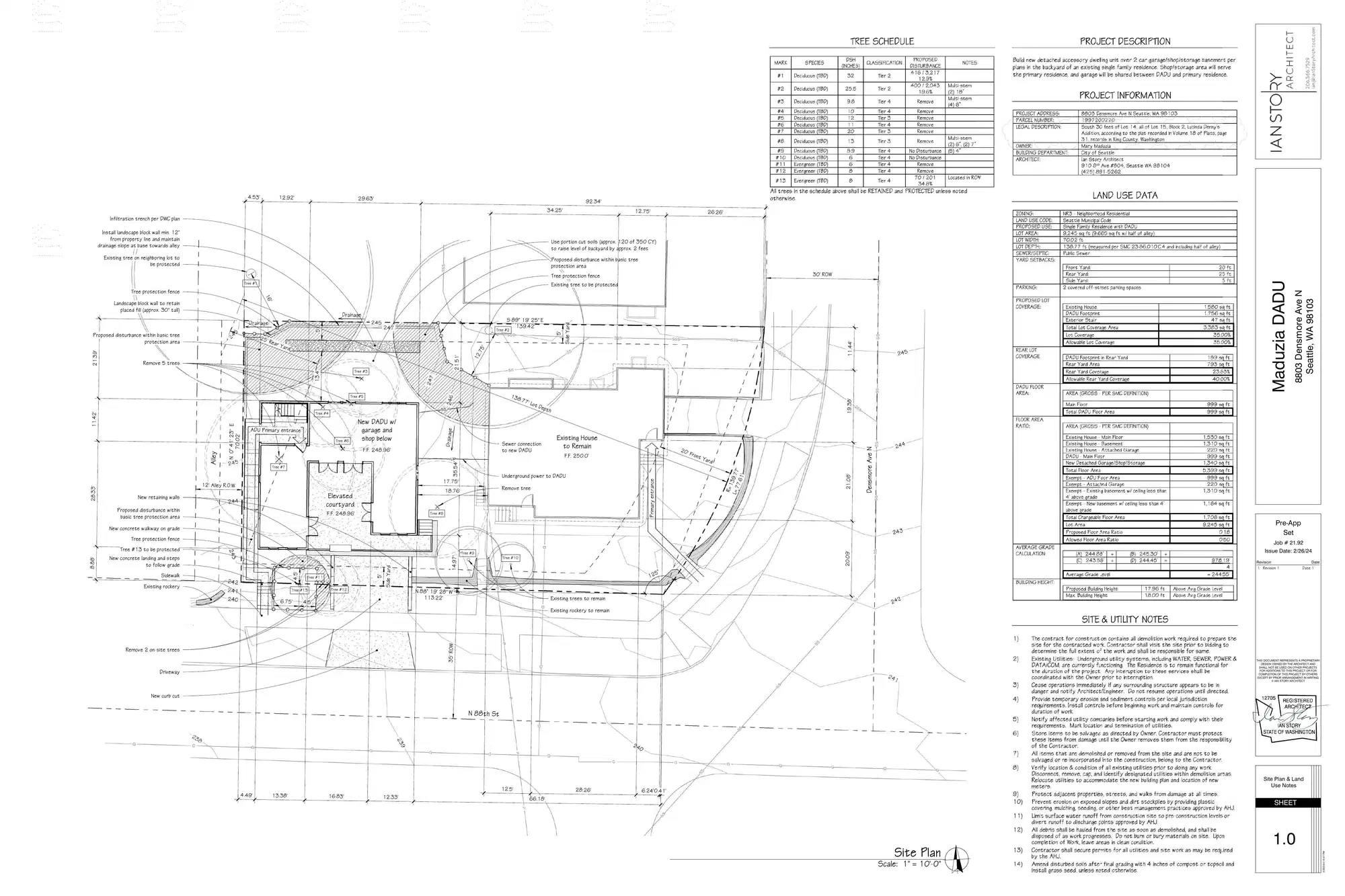 Site plan for 8801 Densmore Ave N