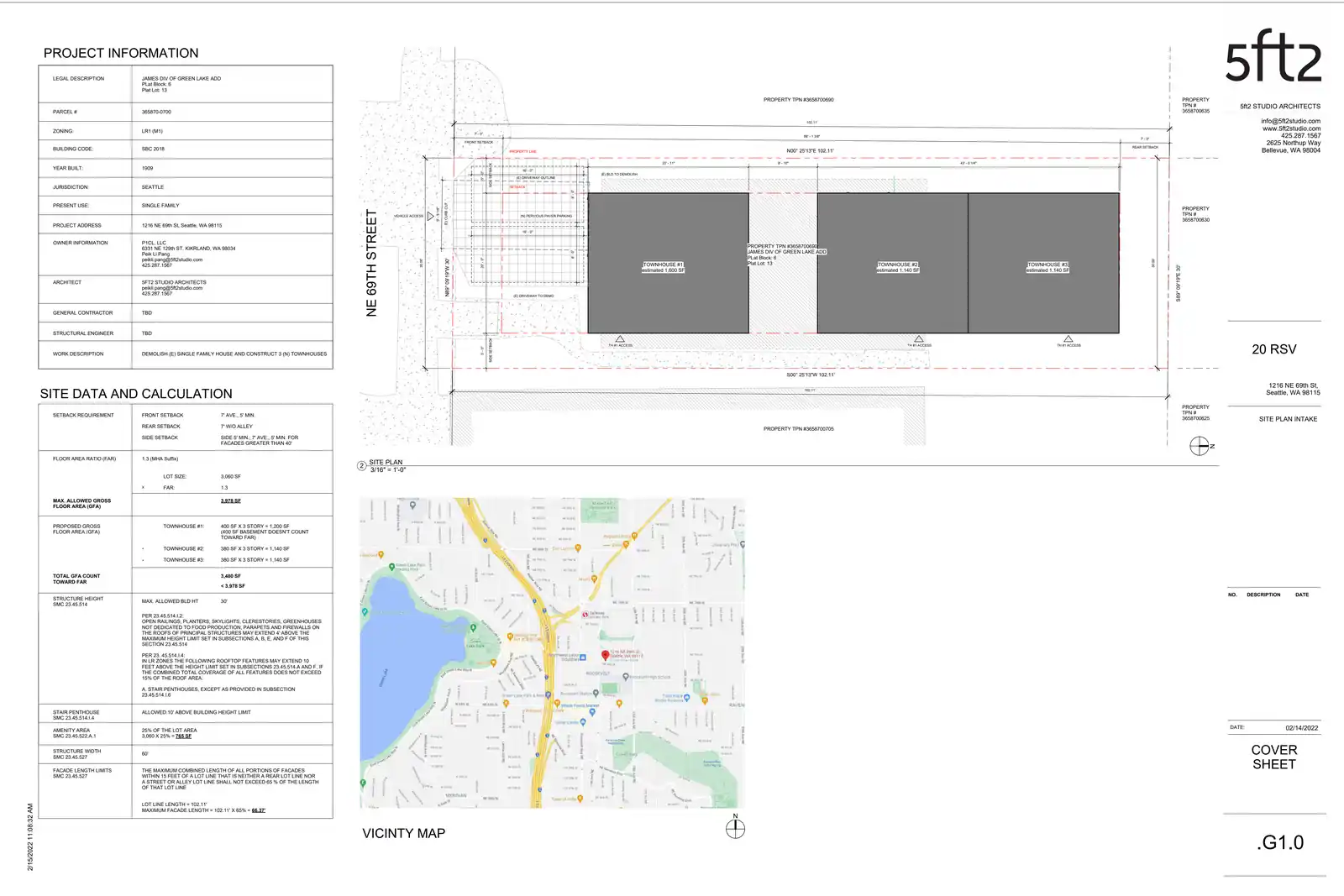 Site plan for 1216 NE 69th St