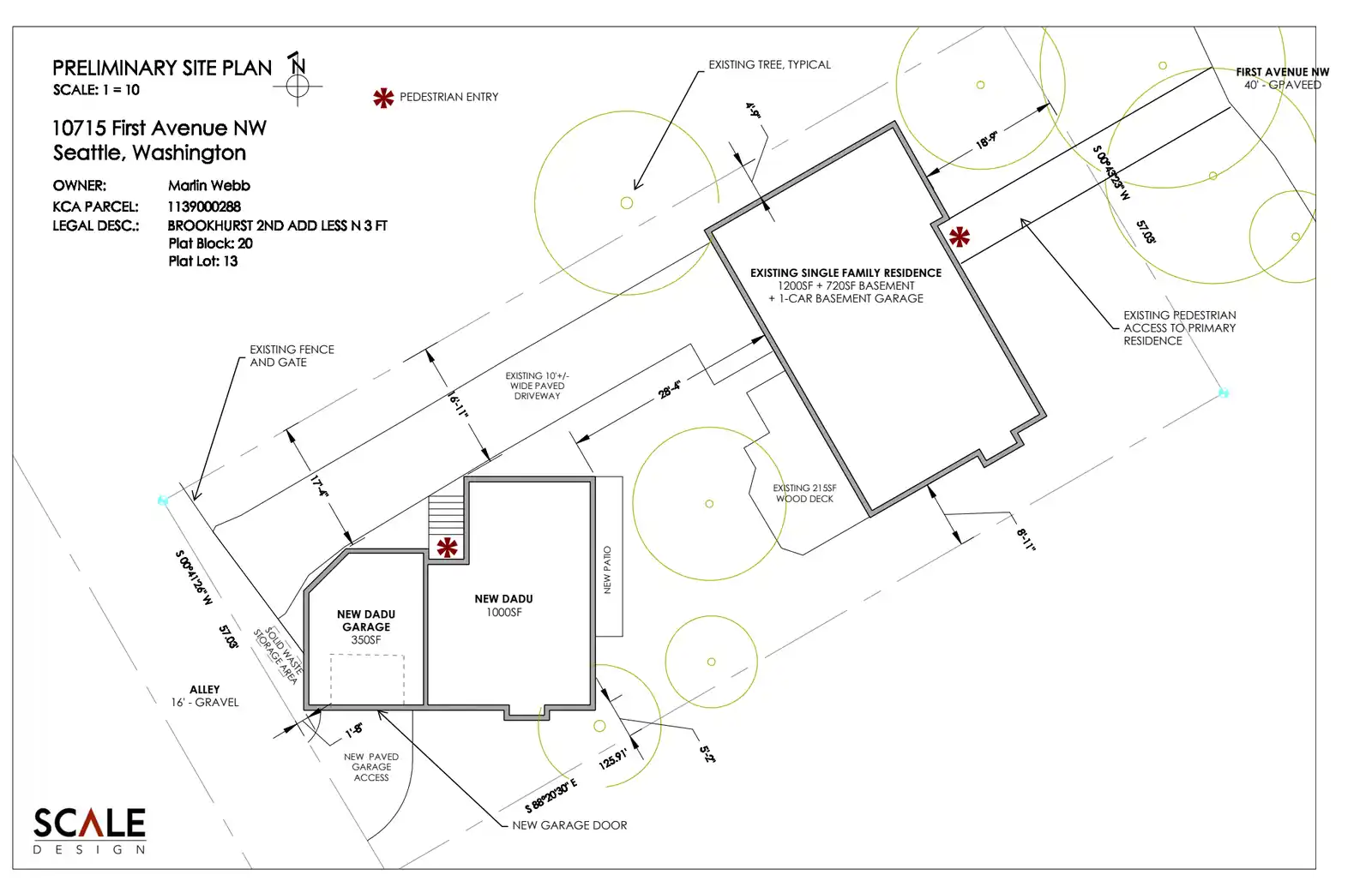 Site plan for 10713 1st Ave NW