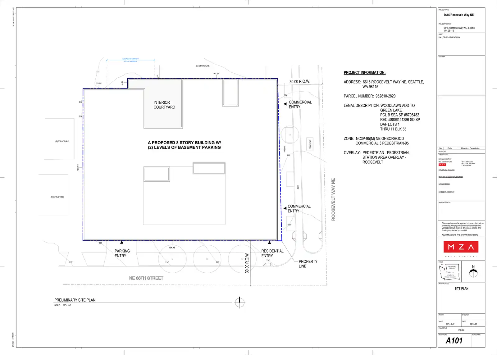 Site plan for 6615 Roosevelt Way NE
