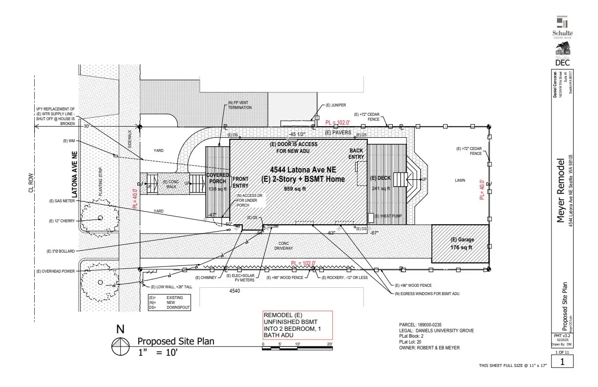 Site plan for 4544 Latona Ave NE