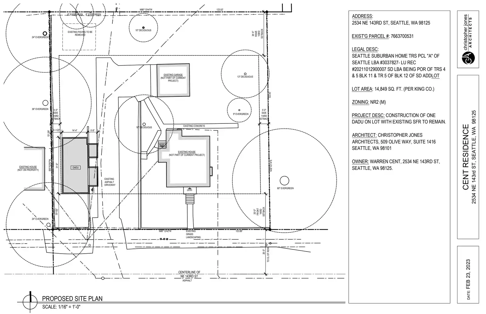 Site plan for 2532 NE 143rd St