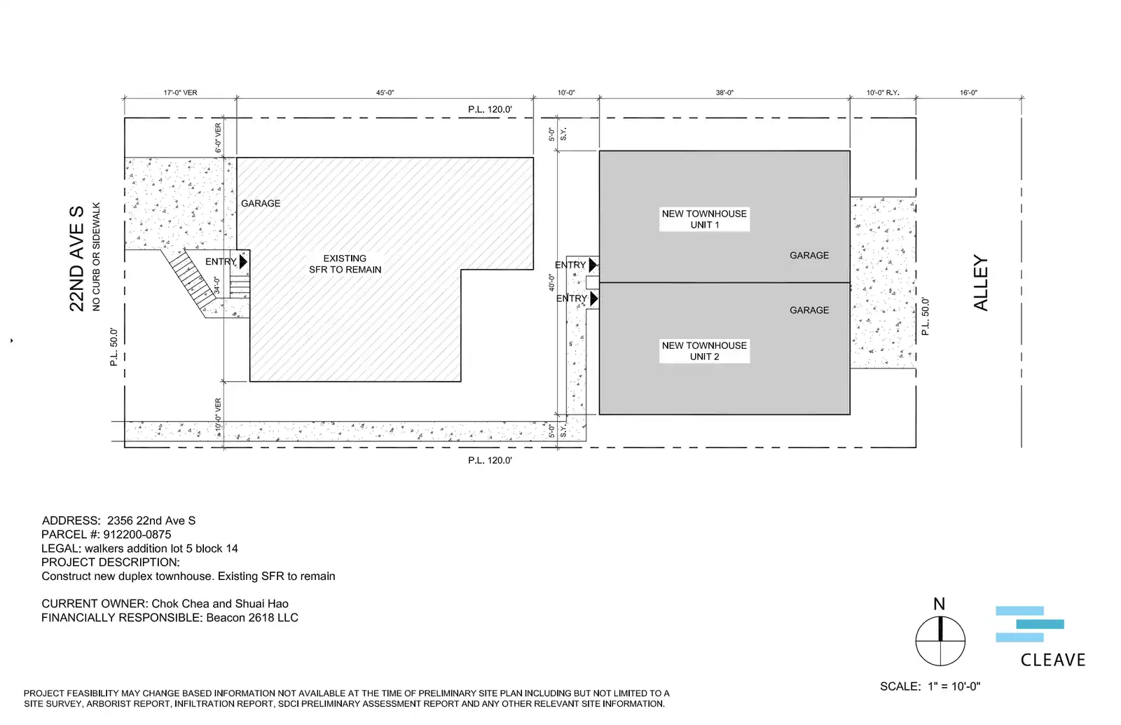 Site plan for 2356 22nd Ave S