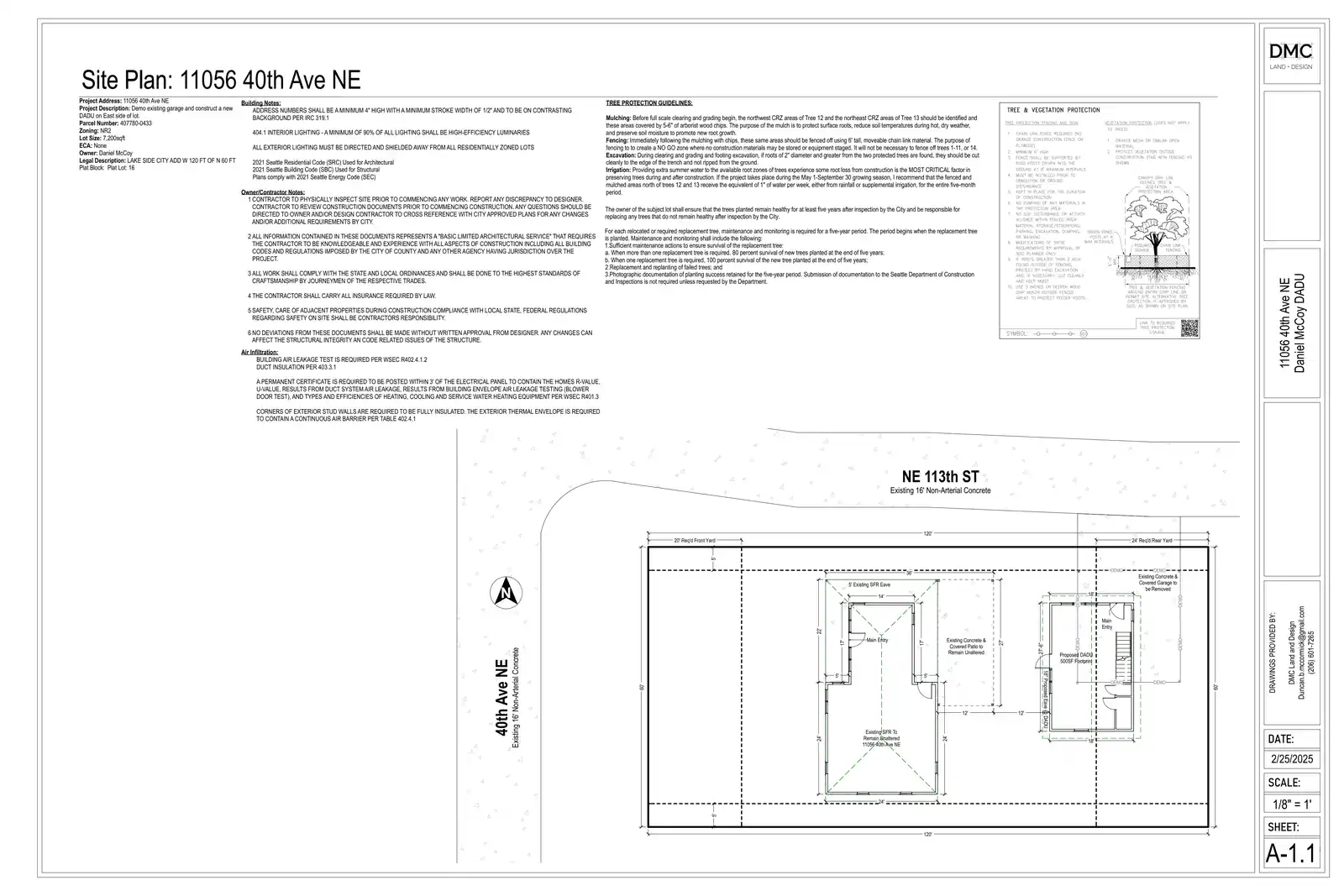 Site plan for 4011 NE 113th St