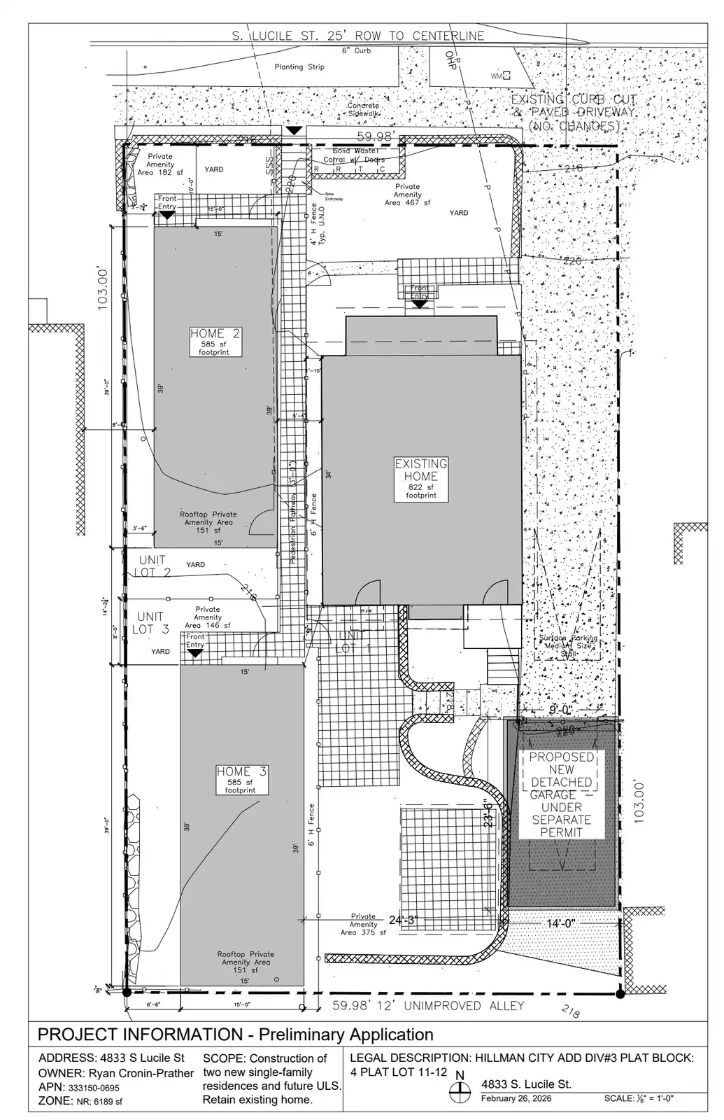 Site plan for 4833 S Lucile St