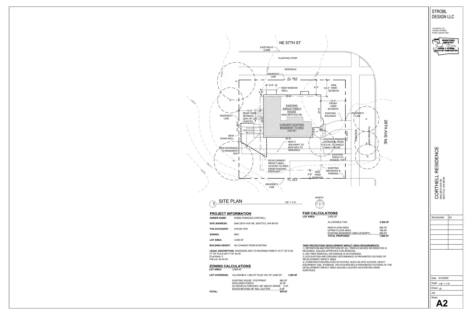 Site plan for 5543 26th Ave NE