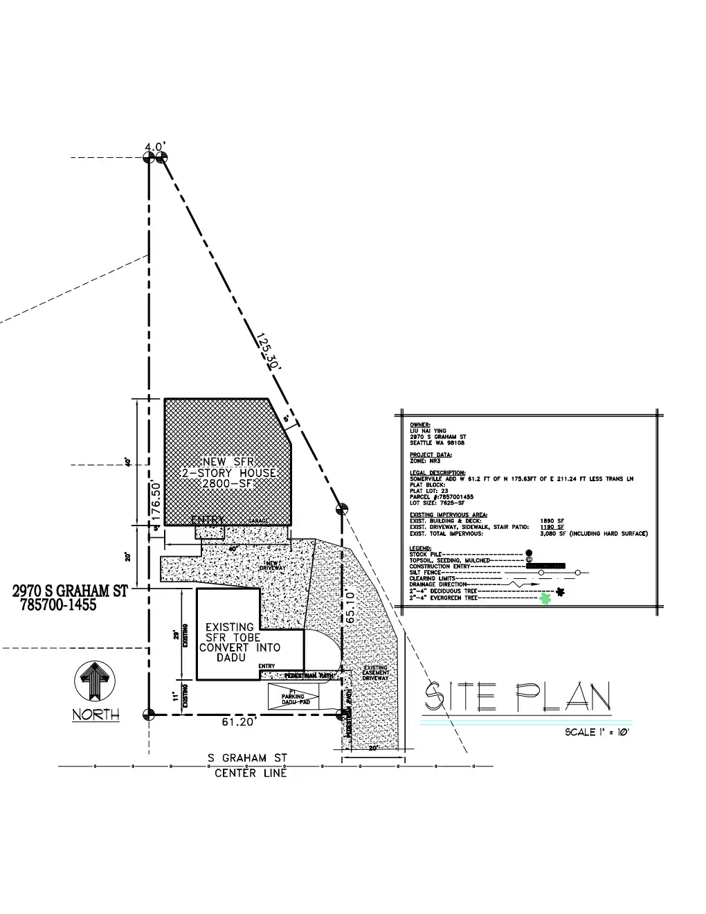 Site plan for 2970 S Graham St