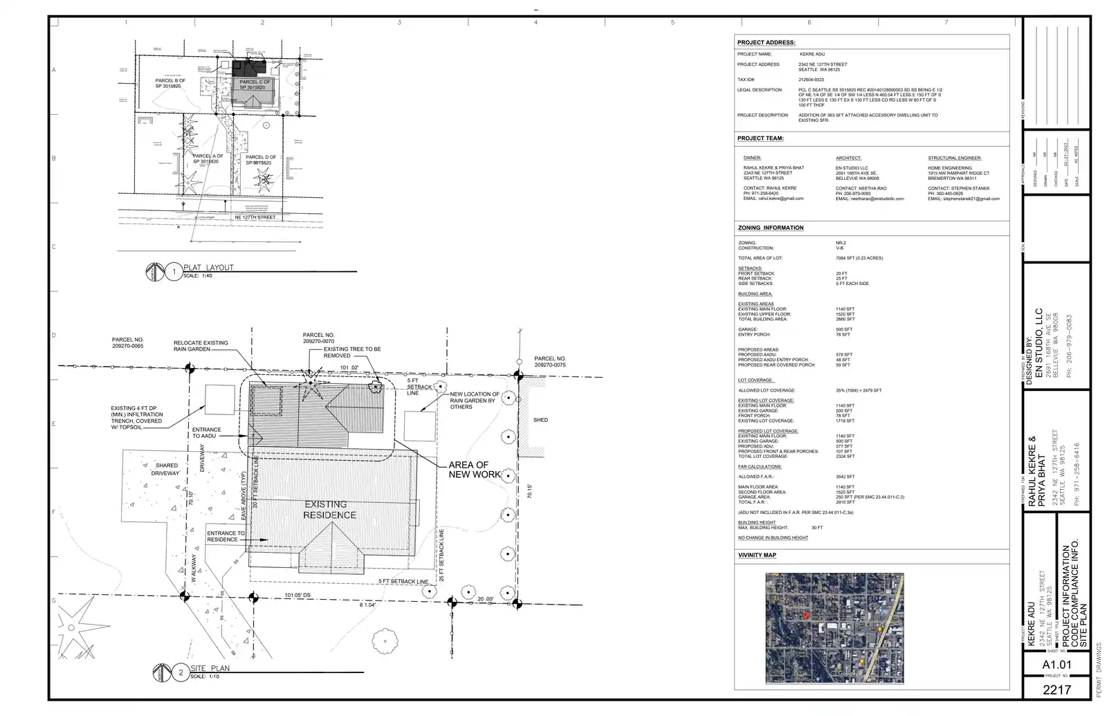 Site plan for 2342 NE 127th St