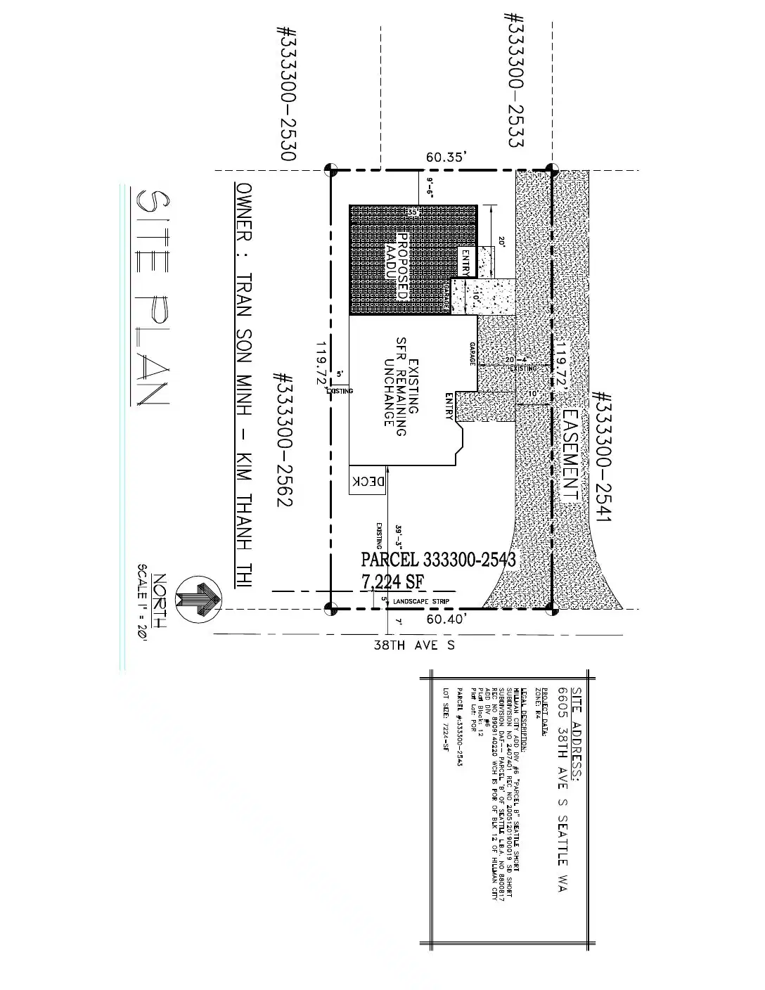 Site plan for 6605 38th Ave S