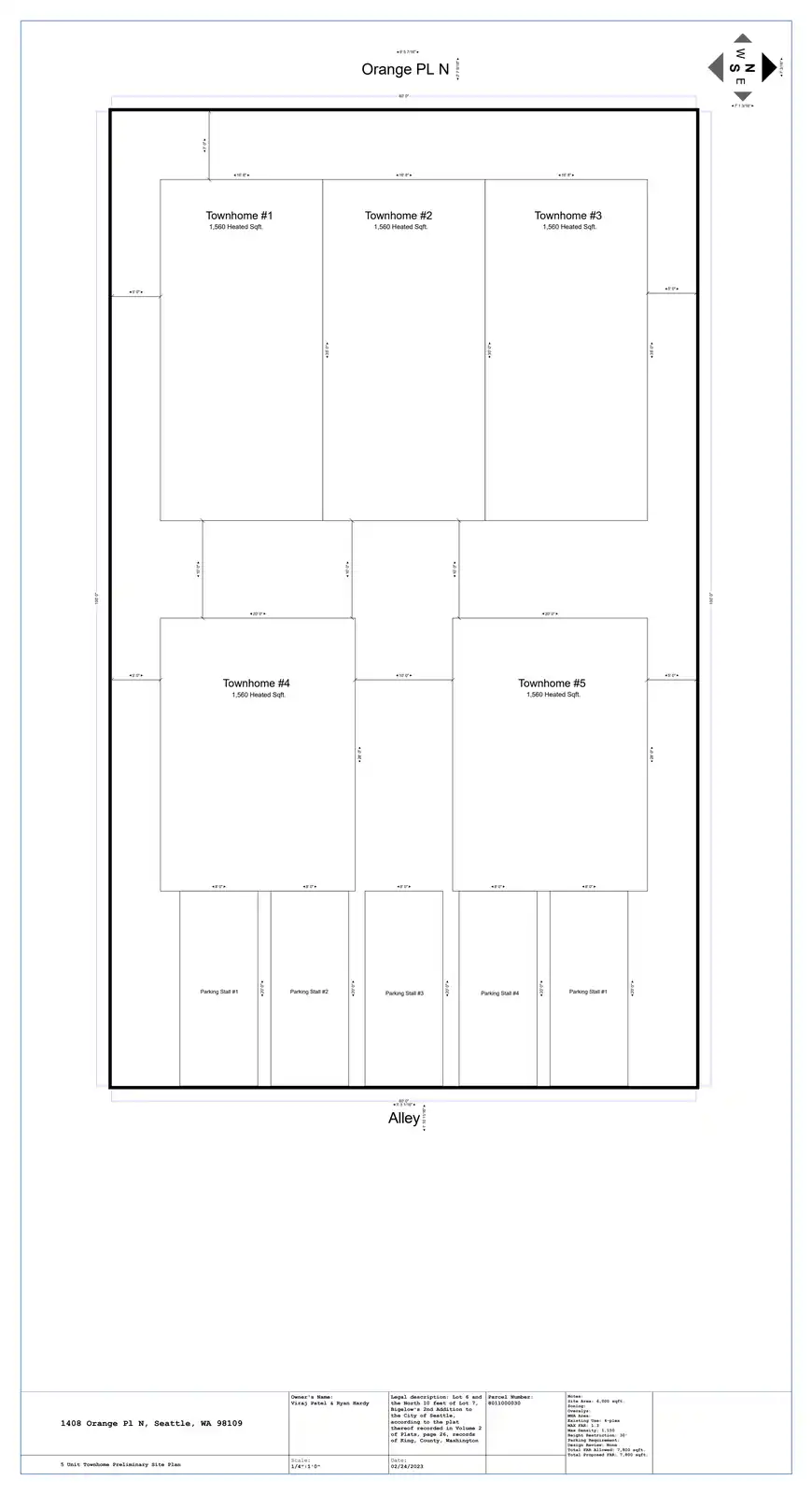 Site plan for 1408 Orange Pl N