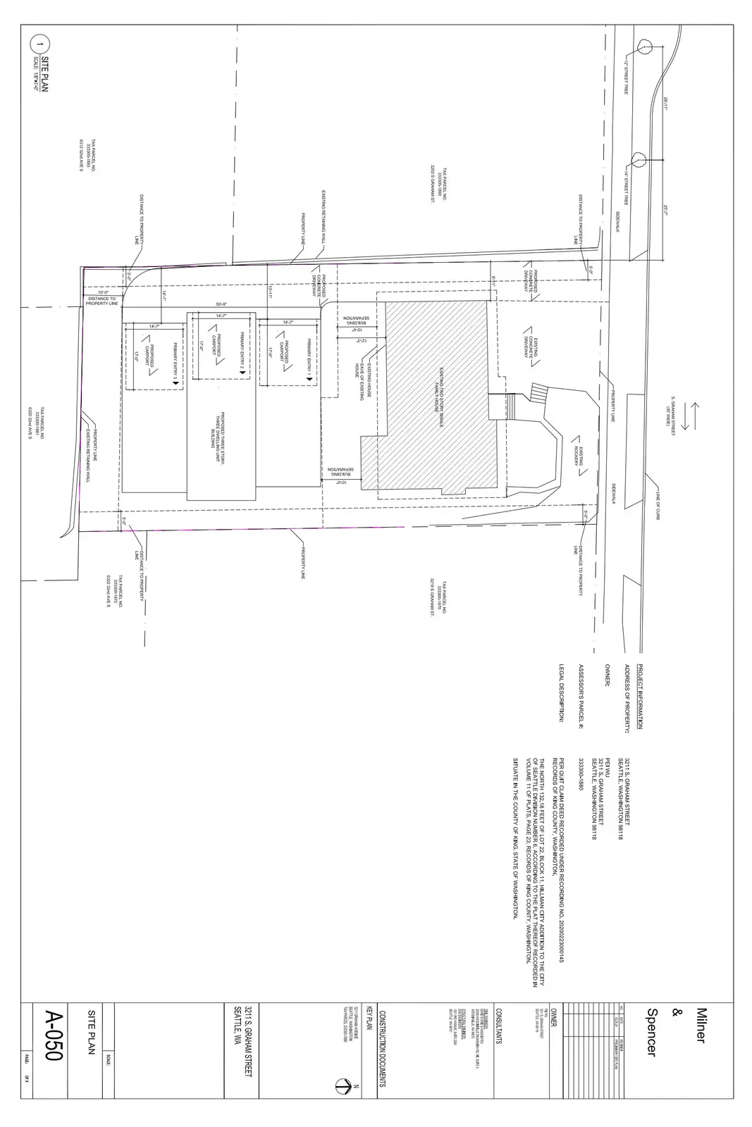 Site plan for 3209 S Graham St