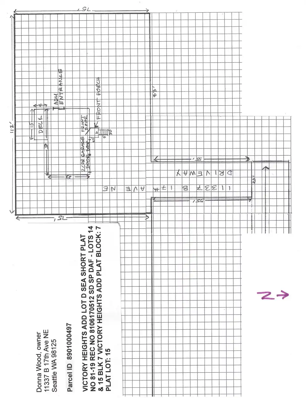 Site plan for 11337 B 17th Ave NE