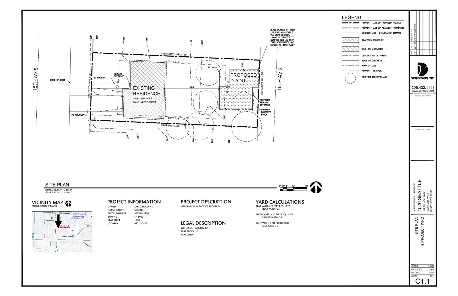 Site plan for 4526 15th Ave S