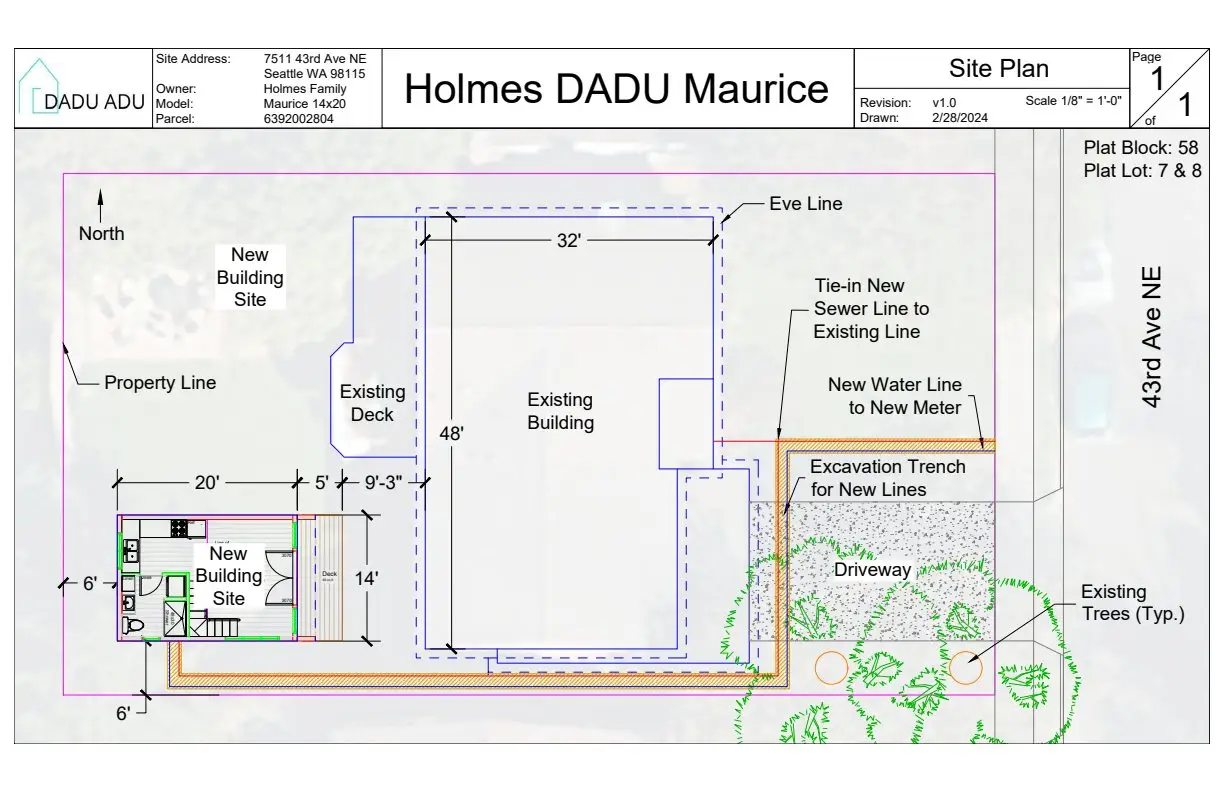 Site plan for 7511 43rd Ave NE