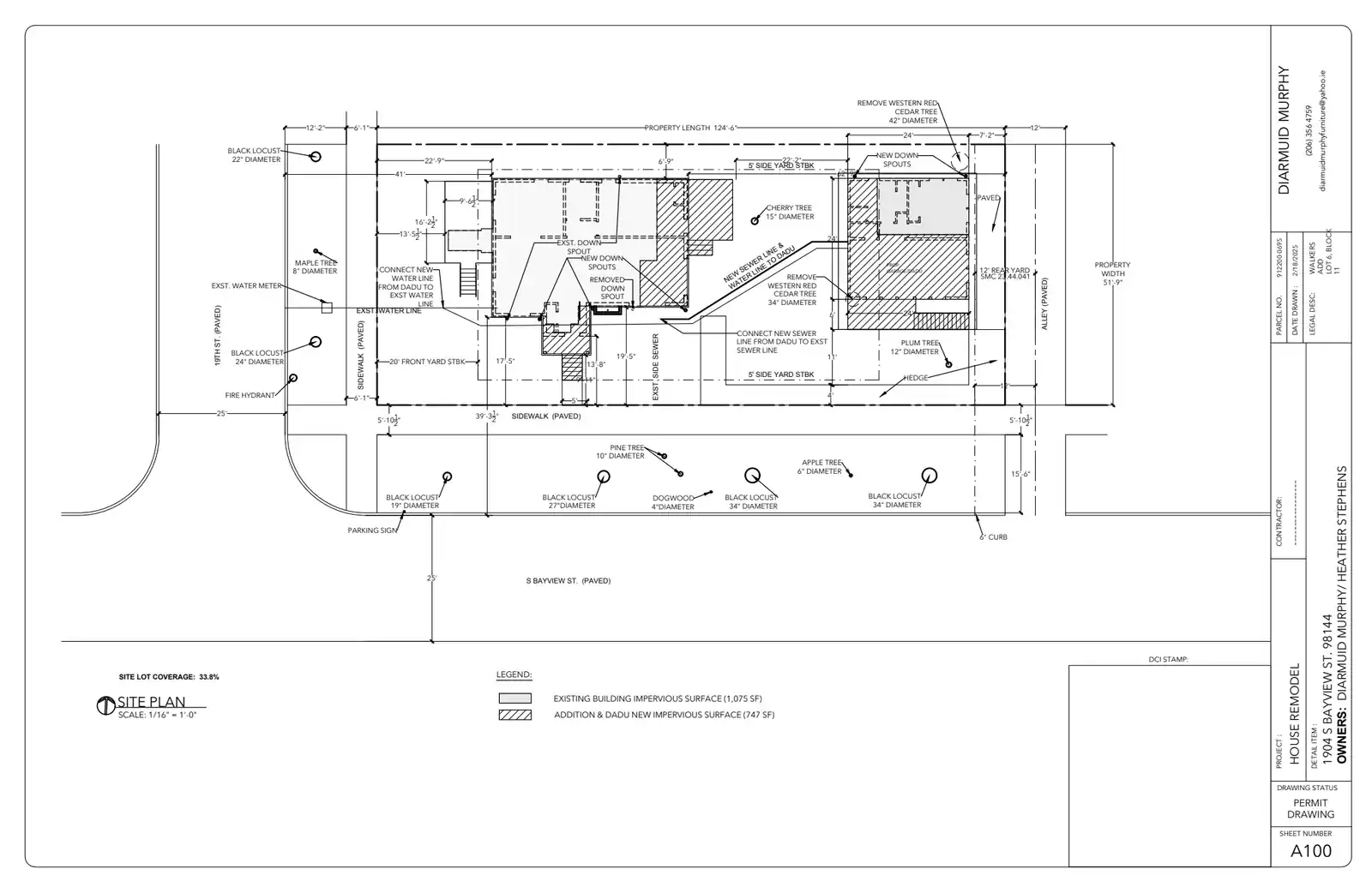 Site plan for 1904 S Bayview St