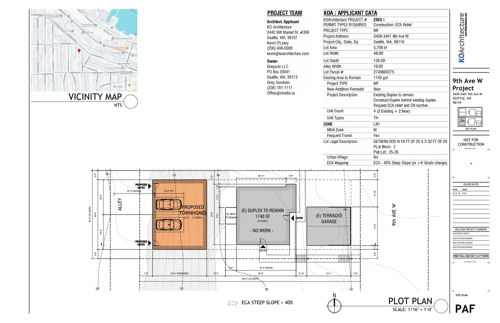 Site plan for 3439 9th Ave W