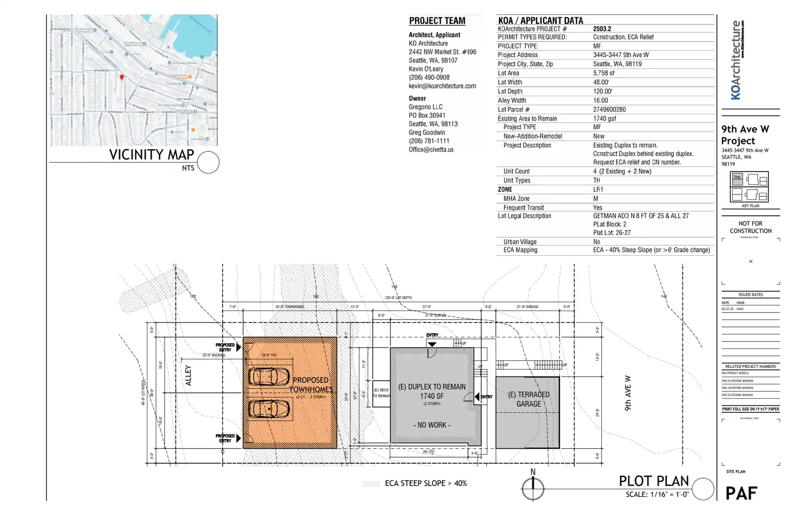 Site plan for 3445 9th Ave W