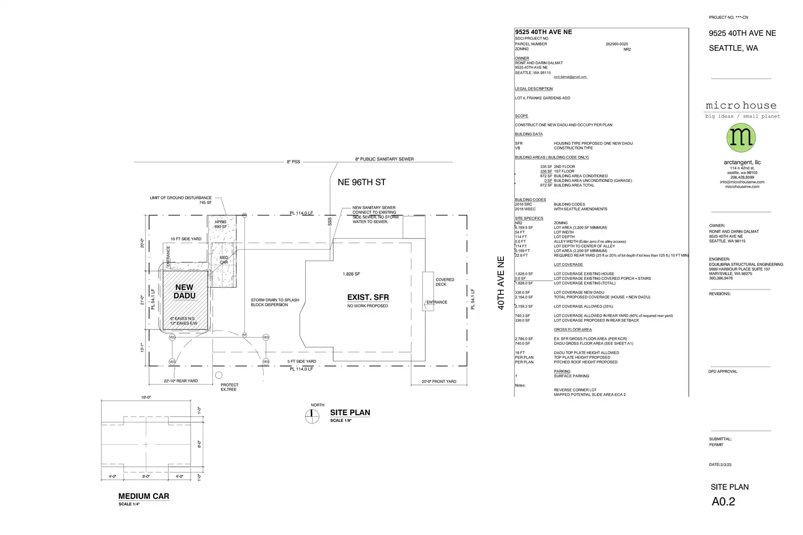 Site plan for 9525 40th Ave NE