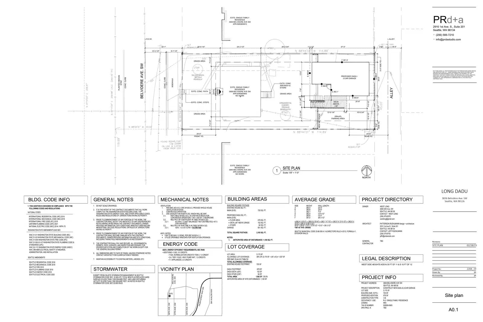 Site plan for 3836 Belvidere Ave SW