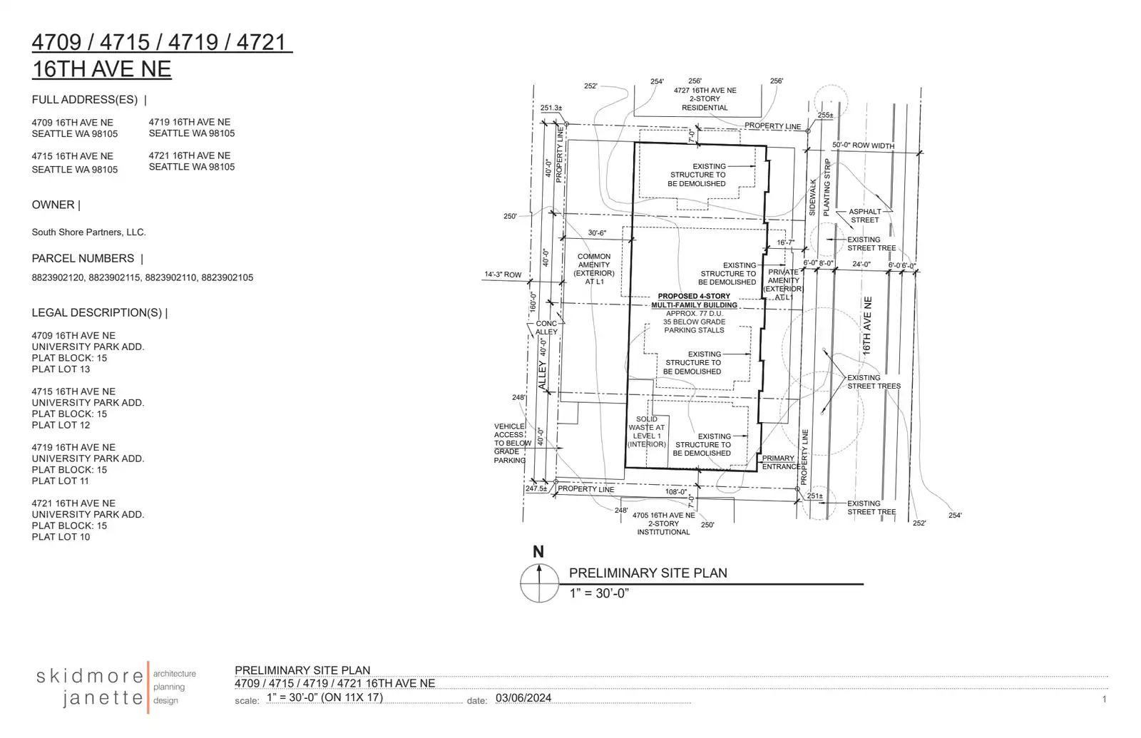 Site plan for 4709 16th Ave NE