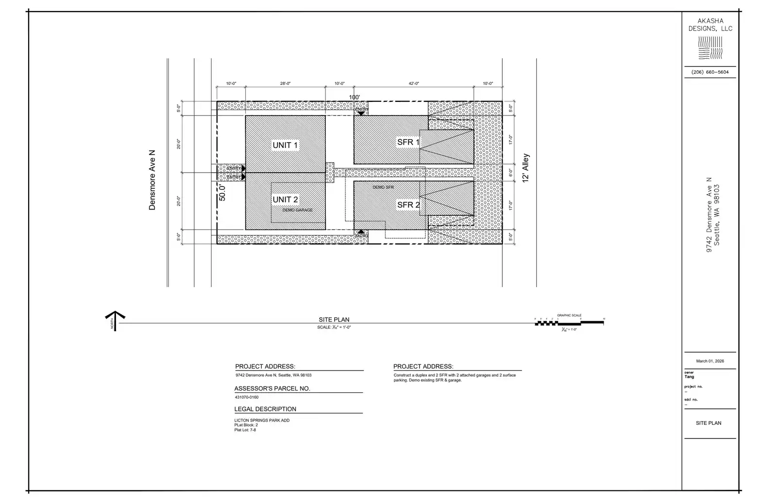 Site plan for 9742 Densmore Ave N