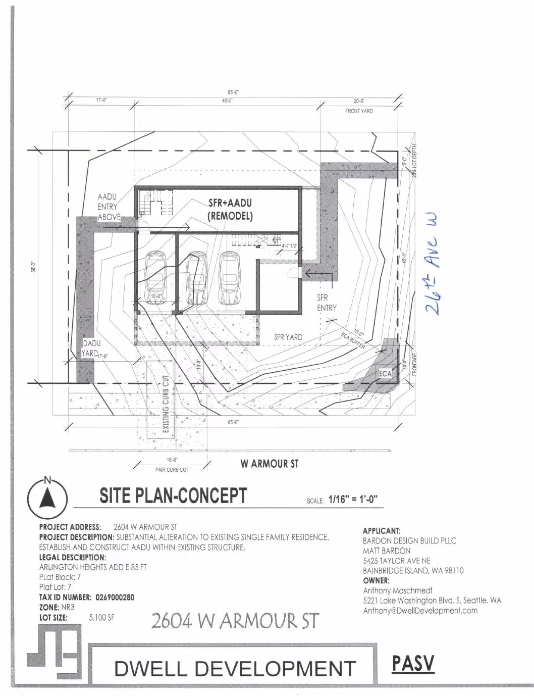 Site plan for 2604 W Armour St