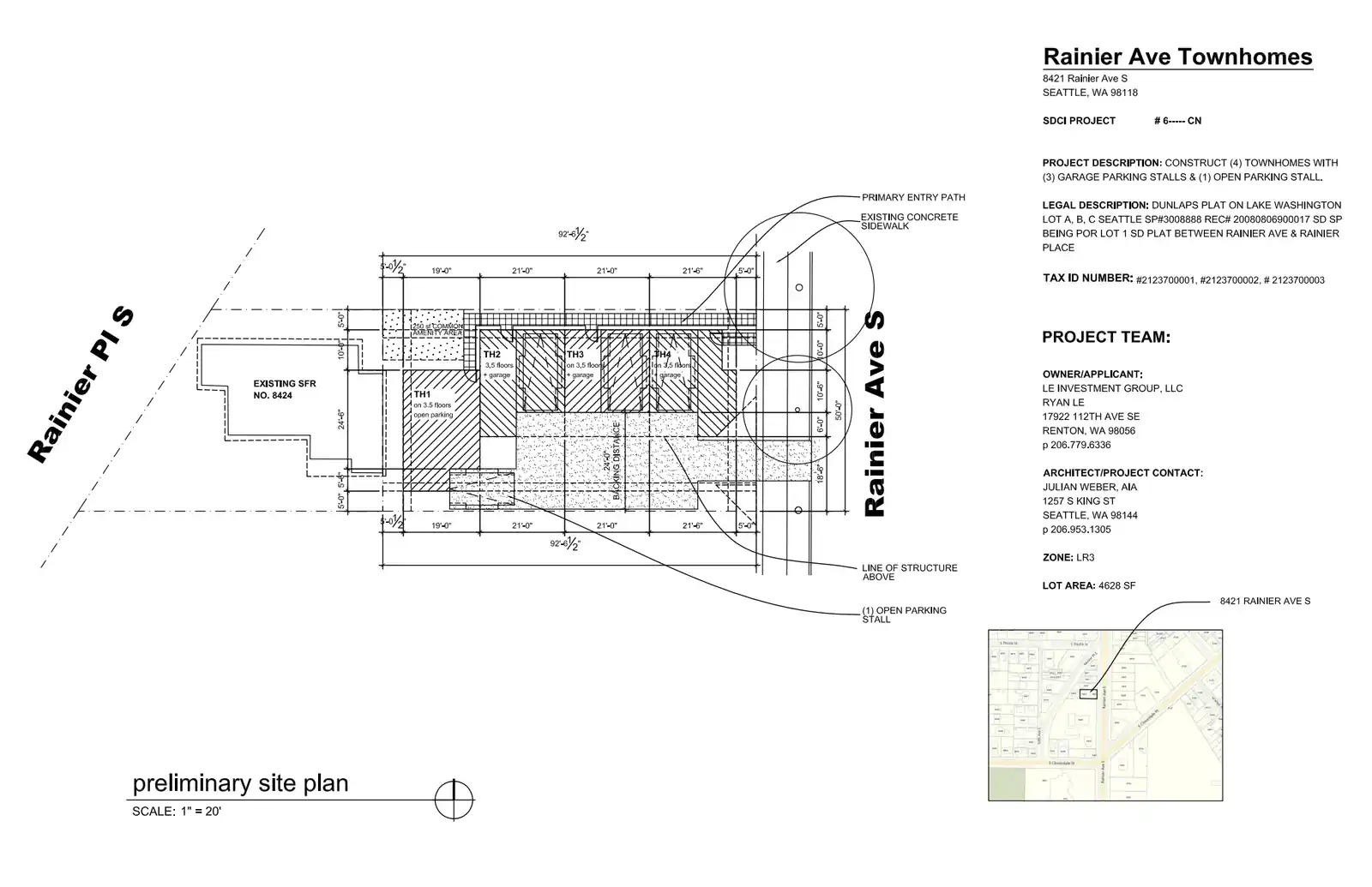 Site plan for 8421 Rainier Ave S