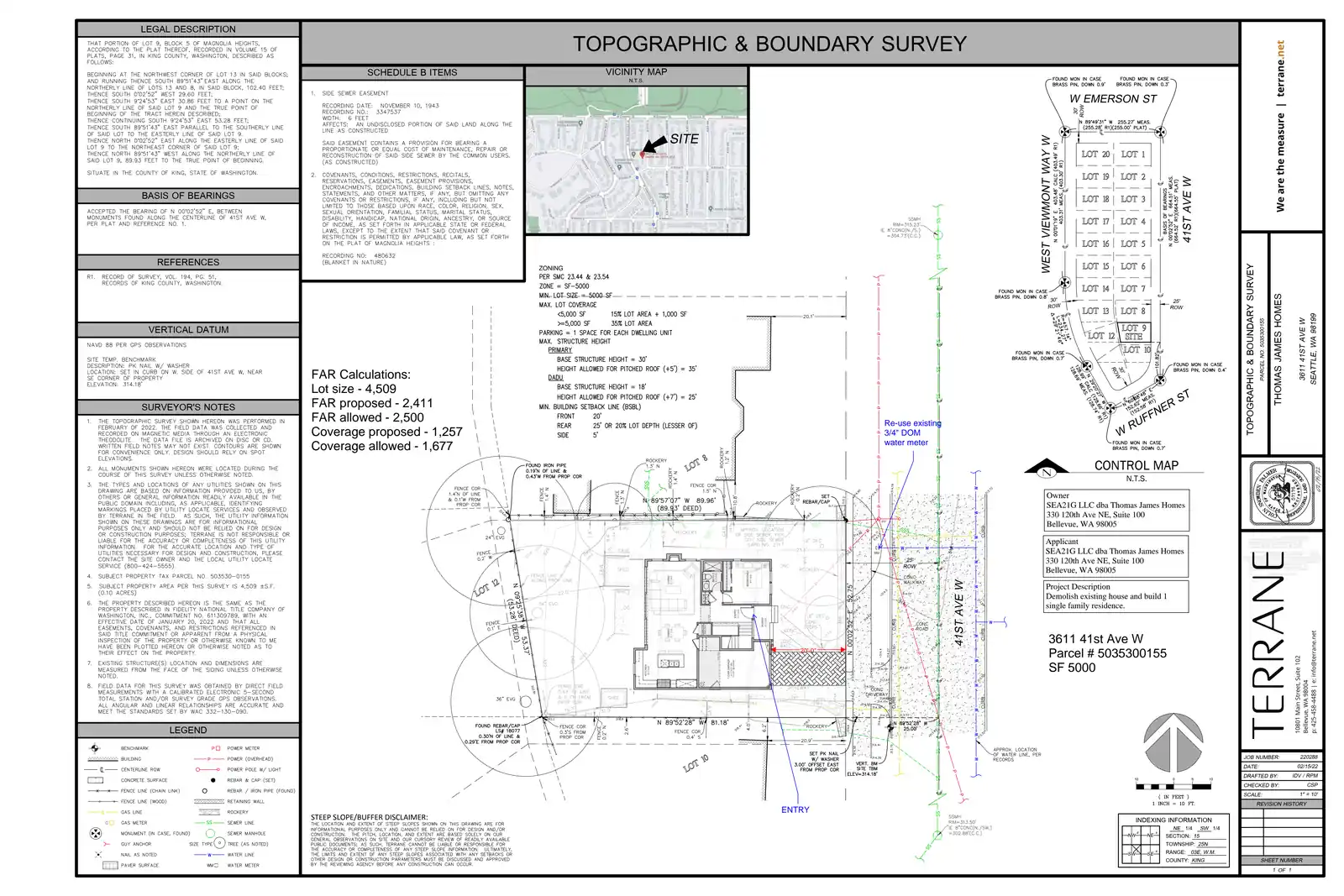Site plan for 3611 41st Ave W