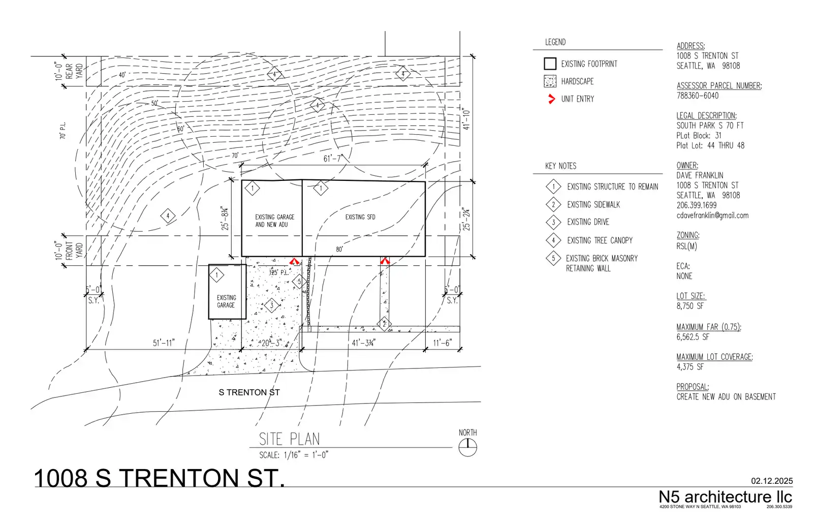 Site plan for 1008 S Trenton St