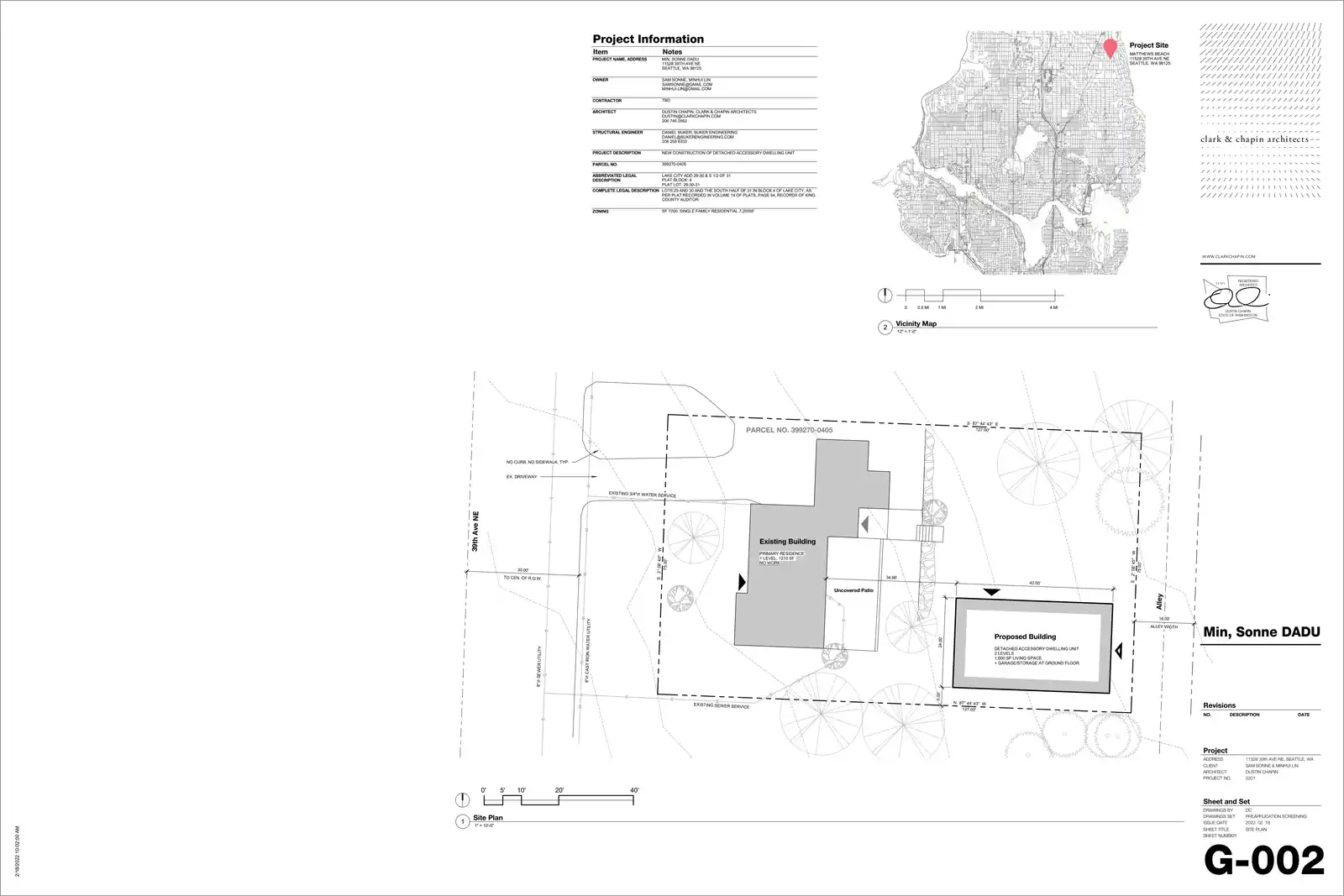 Site plan for 11526 39th Ave NE