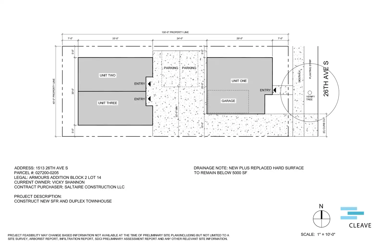 Site plan for 1513 26th Ave S