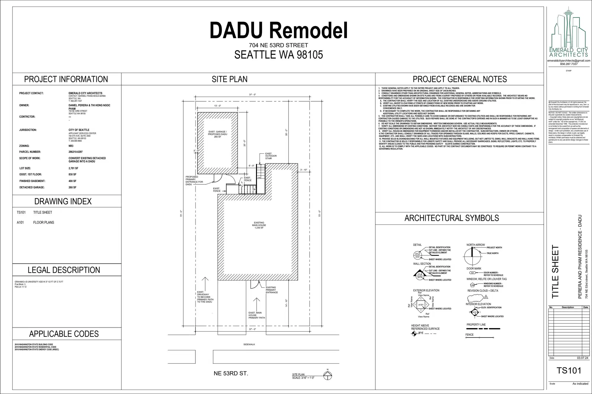 Site plan for 704 NE 53rd St
