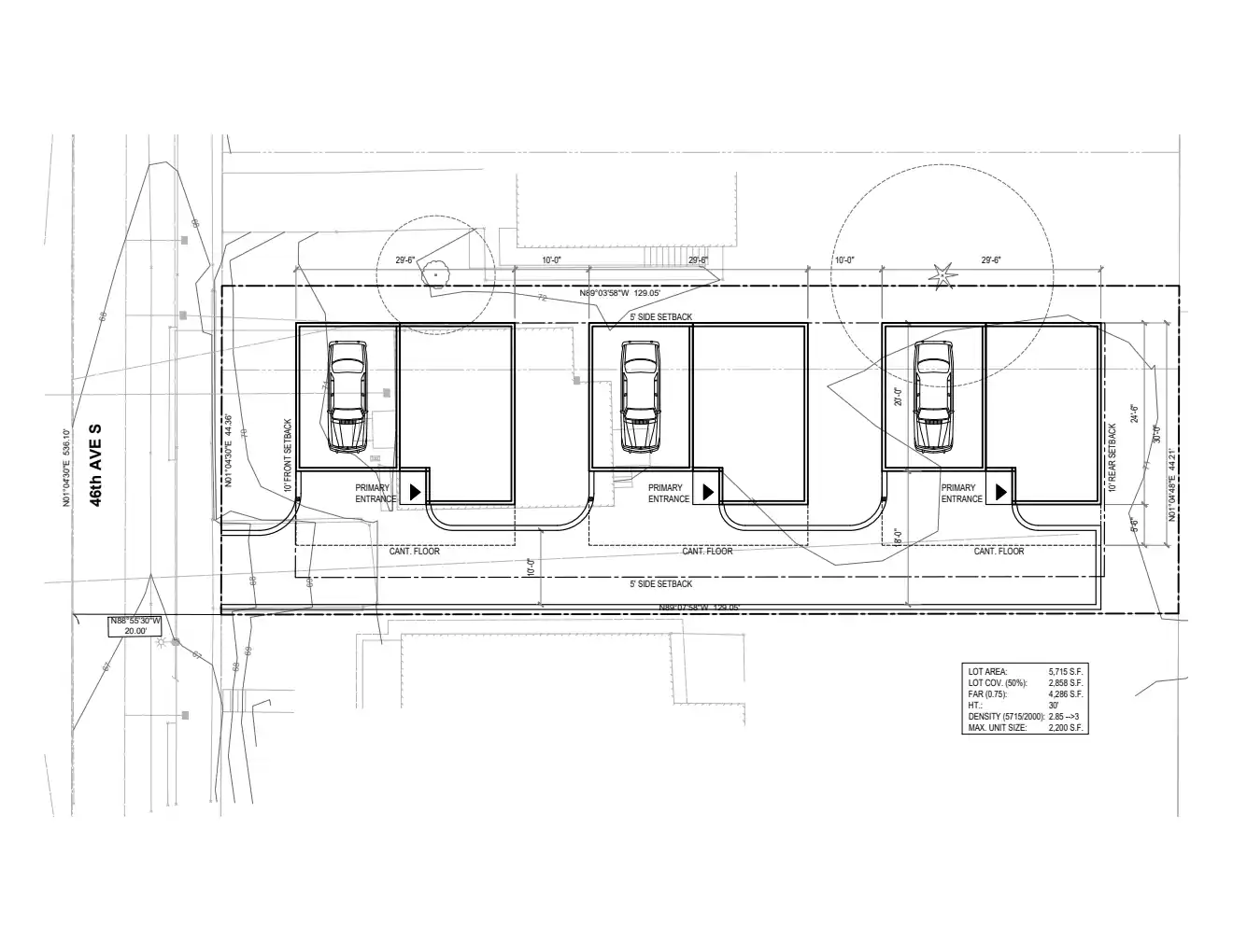 Site plan for 8444 46th Ave S