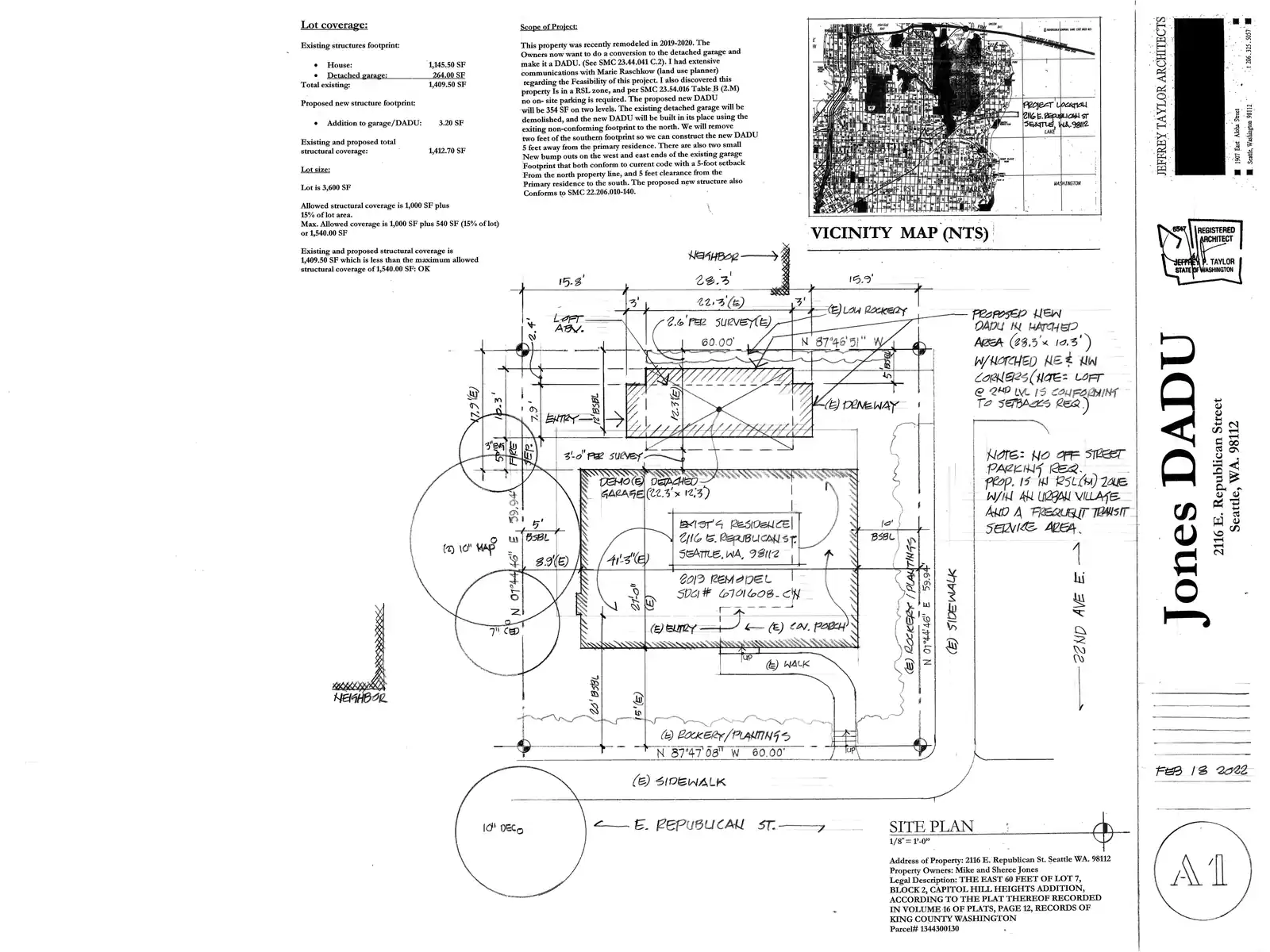 Site plan for 503 22nd Ave E