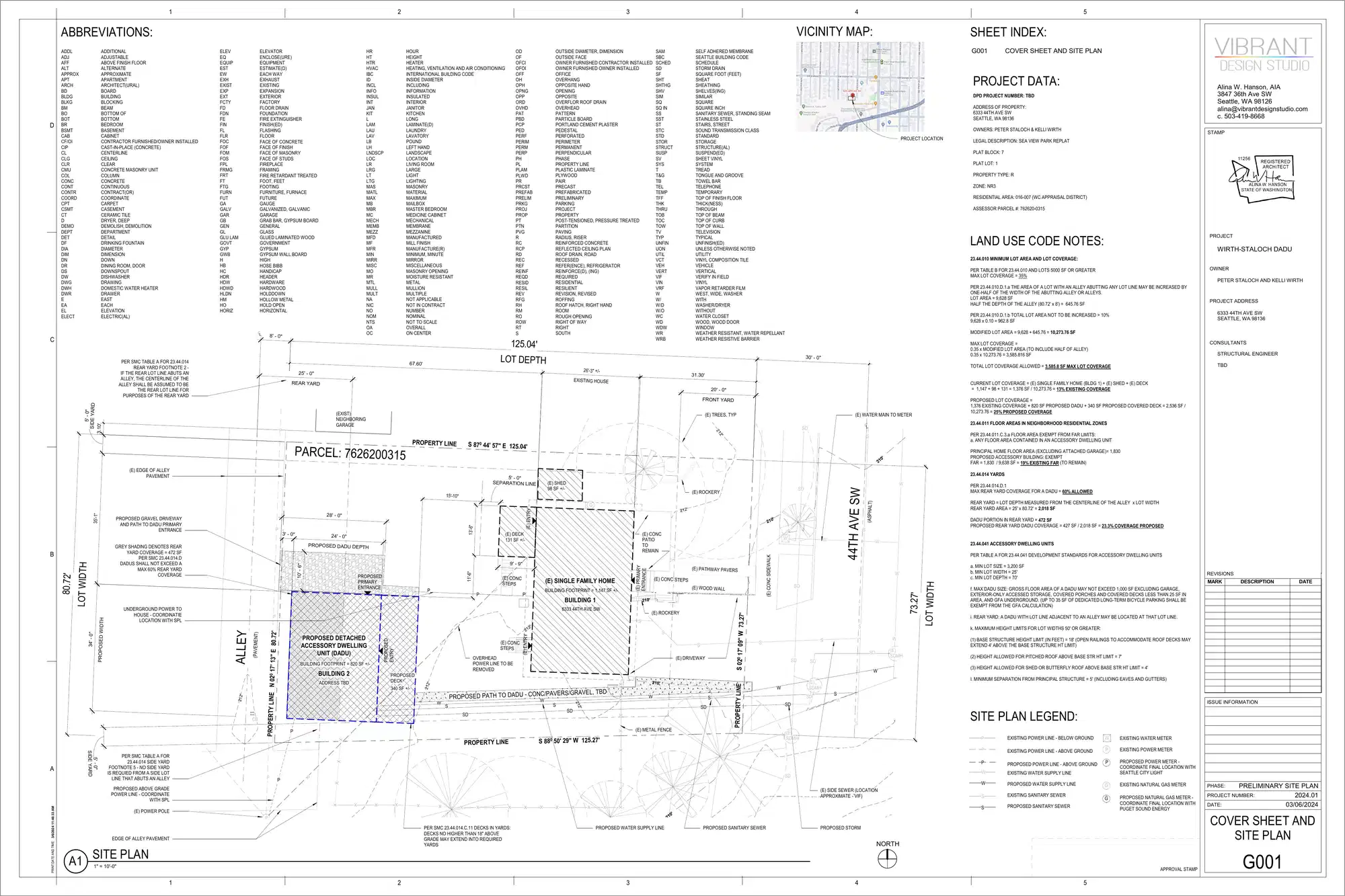 Site plan for 6331 44th Ave SW
