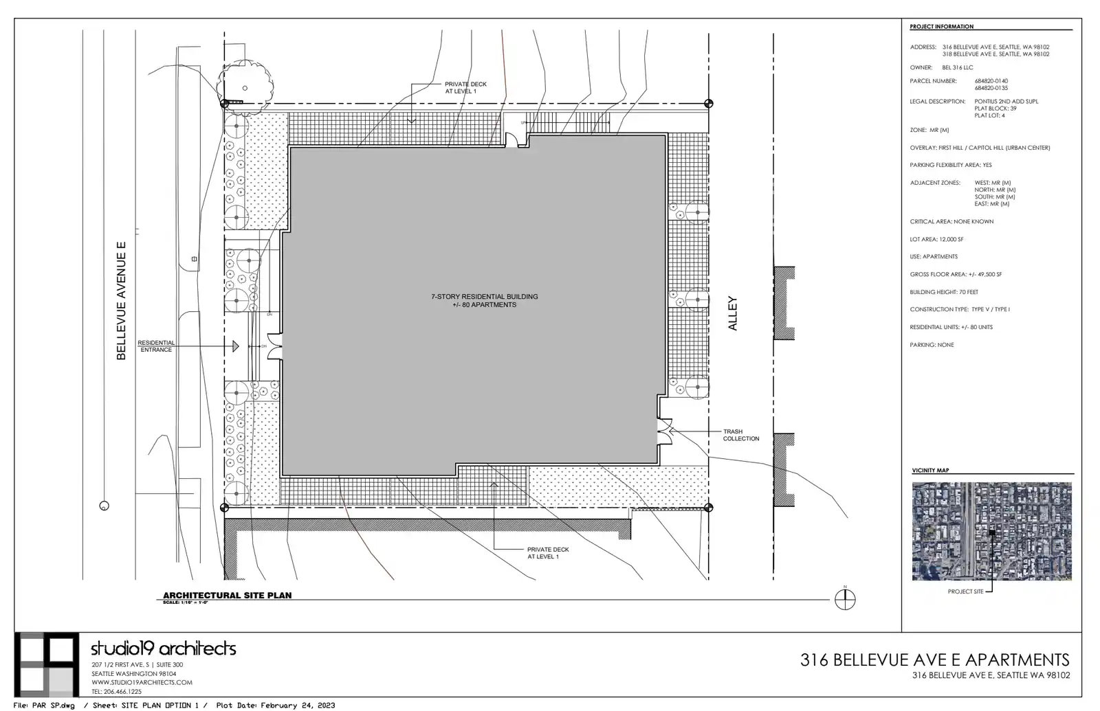 Site plan for 316 Bellevue Ave E
